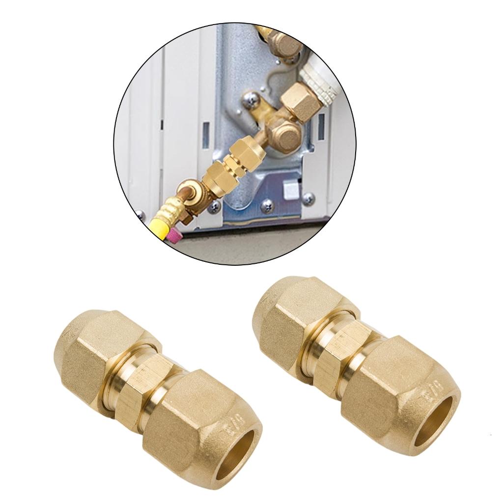 Reinforced Brass AC Pipe Adapter Double Interfaces Copper Pipe Joint ...