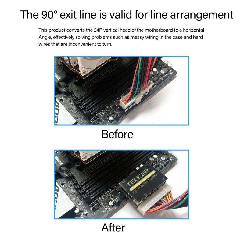 90° Adapter 24Pin Power Extension Adapter 18 Color Effects For Gaming ...