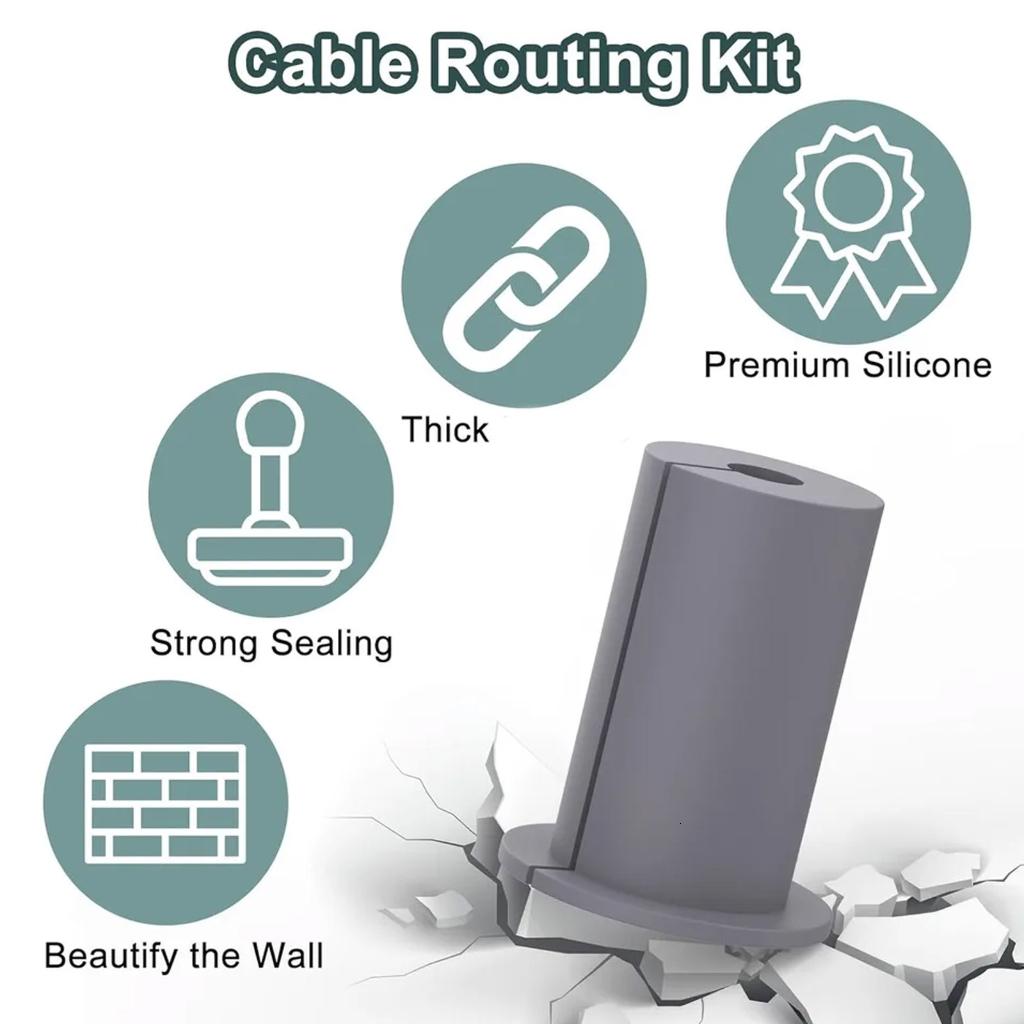 6Pcs Cable Routing Kits Router Ethernet Cable Protections Sleeve Wall ...