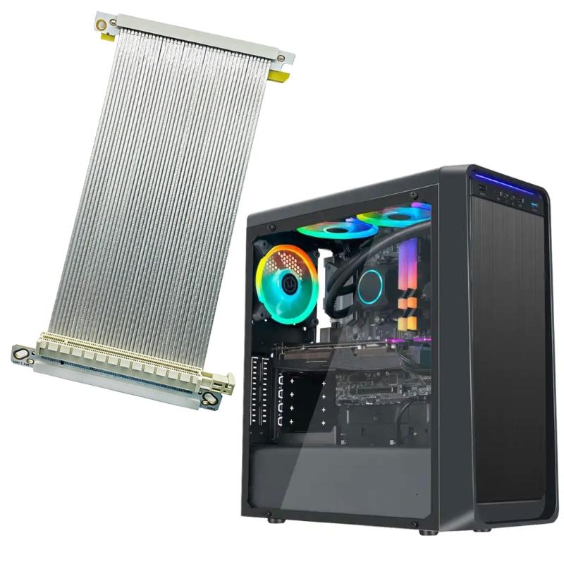 PCIe4.0 X16 Graphics Card Extension Cable Double Reverse Designing ...