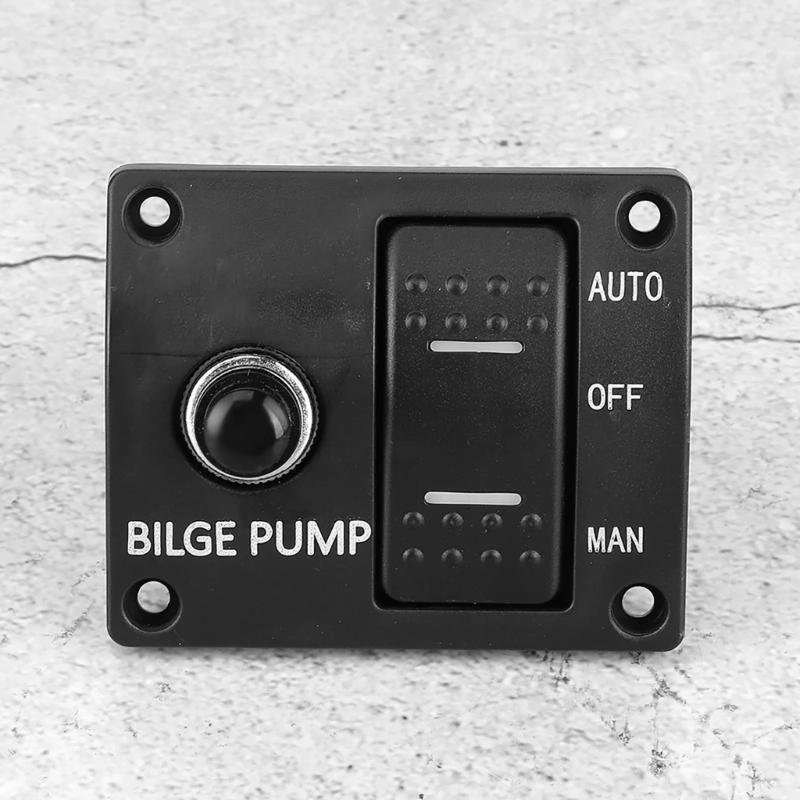 Pump Operate Button Boat Bilge Pump Control Panel 3 Way Automatic Pump Switch Simple to ...