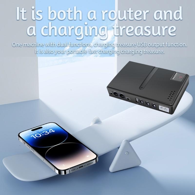 UPS Power Supply Bank for Routers, Surveillances 10400mAh Capacity ...