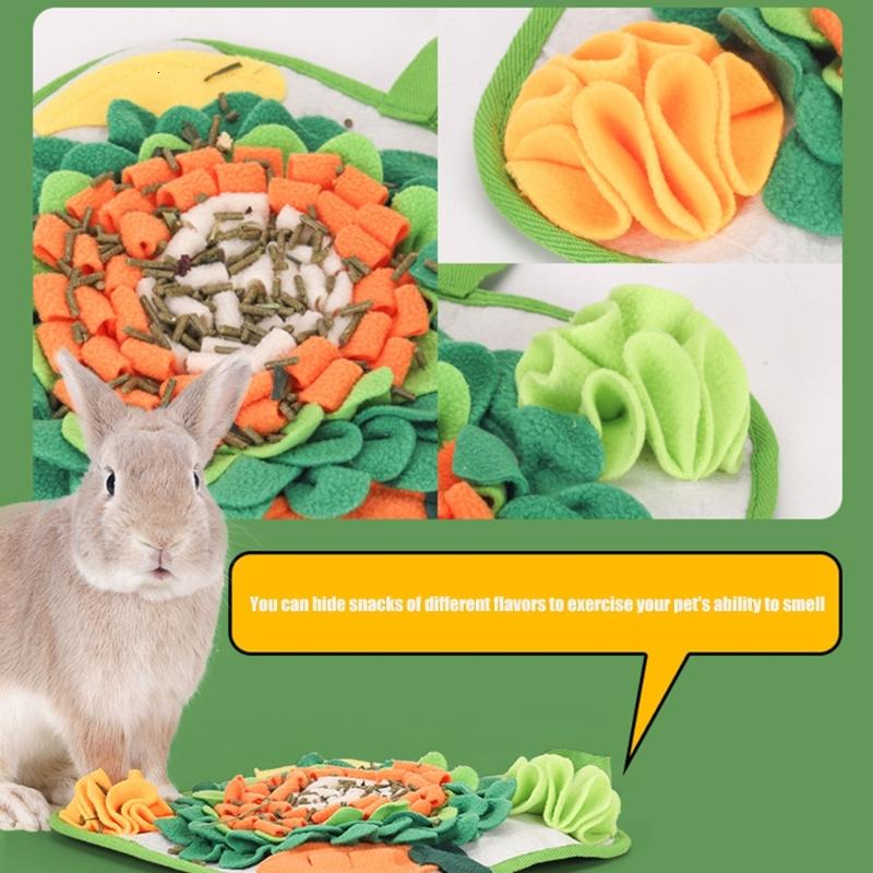 Rabbit Treat Dispensing Snuffle Colorful Chew Puzzle Toy Soft Snuffle ...