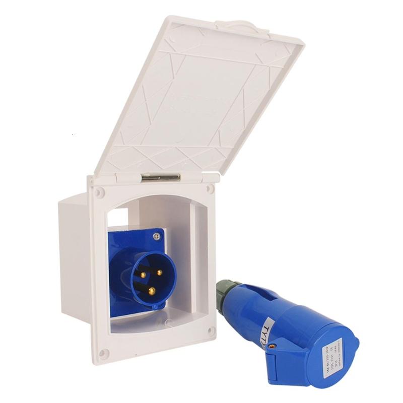 RV Inlet Socket Flush 16A External Flush Inlet Socket for Camper ...