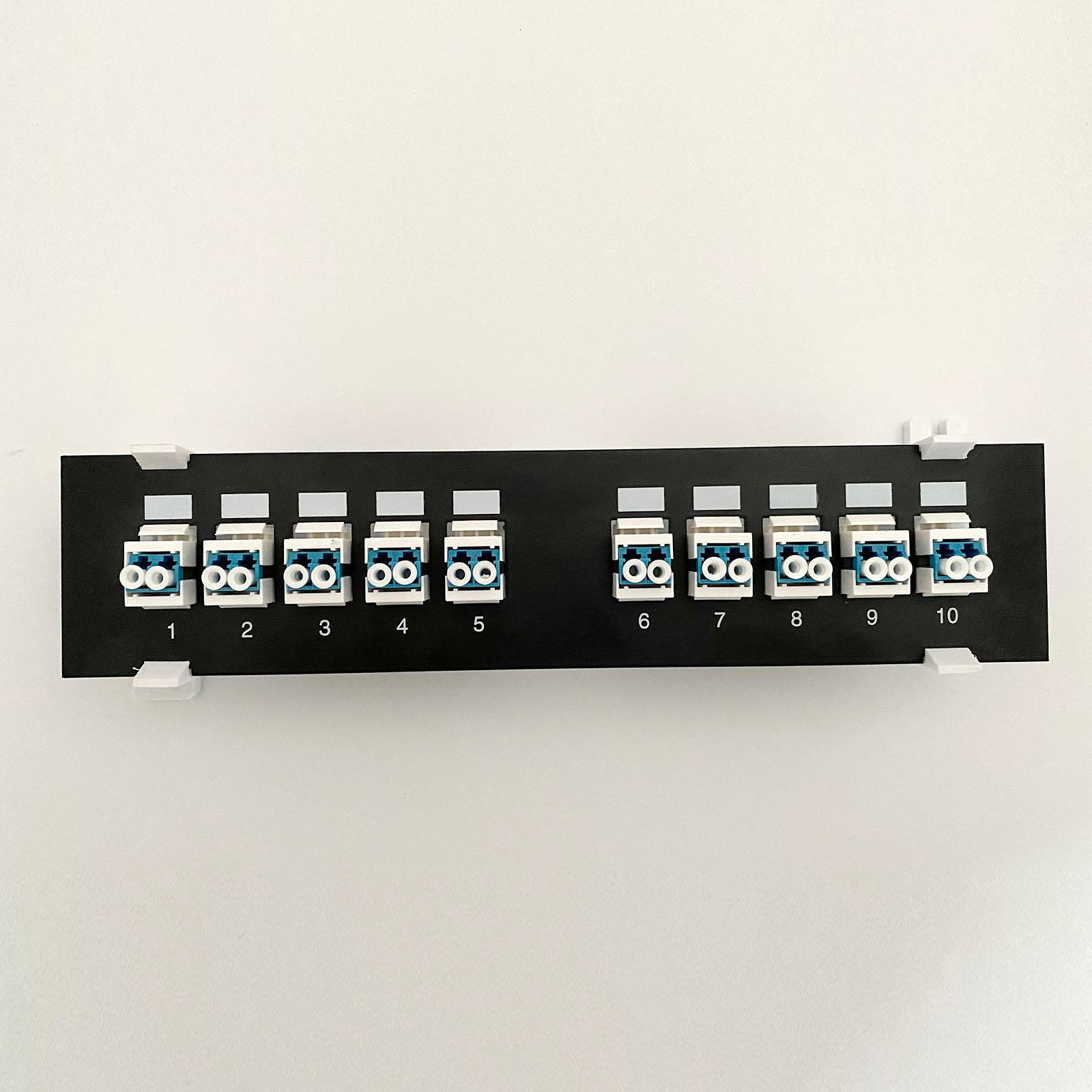 10 Port LC Optical Fiber Through Coupler Patch Panel with Back Bar ...